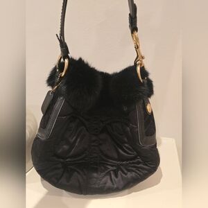 Coach Limited Edition Rabbit Fur Ski Hobo bag